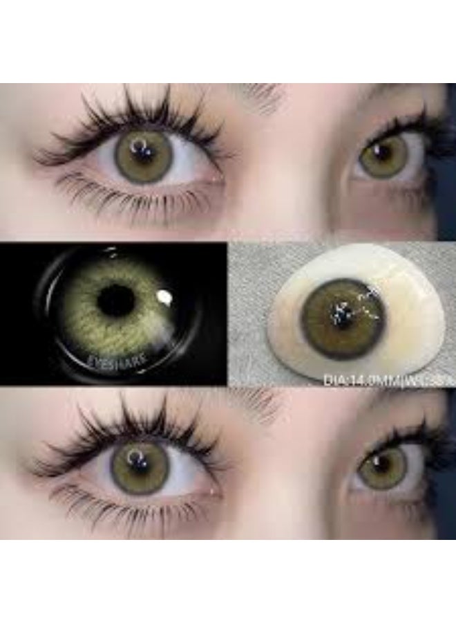 FRESH LADY Green Flare Colored Contact Lenses - Yearly Disposable Cosmetic Lenses for Makeup and Cosplay - Image 4
